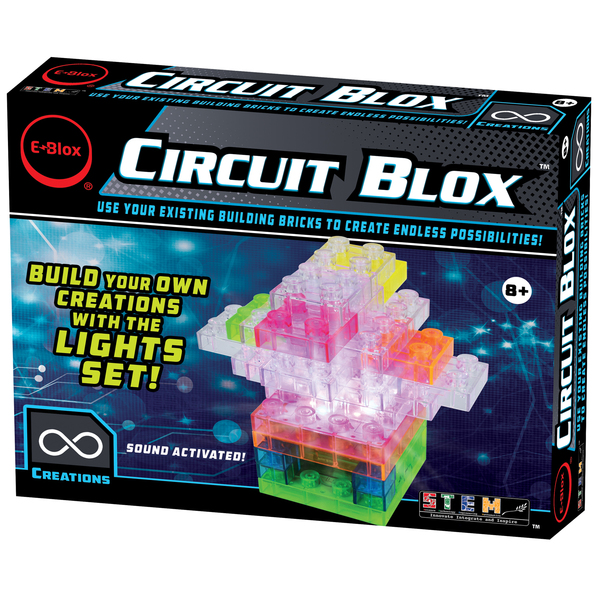 E-Blox Circuit Blox Lights Starter, Circuity Board Building Blocks, 32 Pieces CB-0194